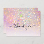 ホログラフィックグリッターグラムエレガントスパークルサンキュー ポストカード (正面/裏面)