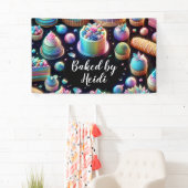 ホログラフィックグリッターケーキとスイーツベーカリー 横断幕 (インサイチュ)