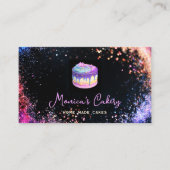 ホログラフィックグリッターケーキホームメイドカップケーキQRコード 名刺 (正面)