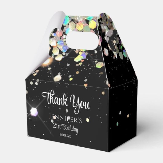 ホログラフィックグリッターサンキューブラックエレガント フェイバーボックス (裏面サイド)