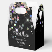 ホログラフィックグリッターサンキューブラックエレガント フェイバーボックス (オープン)