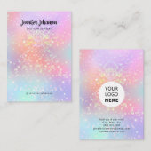 ホログラフィックグリッタージュエリーホルダーイヤリングパステル 名刺 (正面/裏面)