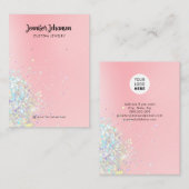 ホログラフィックグリッタージュエリーホルダーイヤリングピンクB 名刺 (正面/裏面)