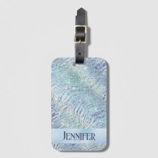 ホログラフィックグリッターゼブラ印刷 ラゲッジタグ