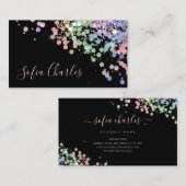 ホログラフィックグリッターダストブラックのきらめく洗浄 名刺 (正面/裏面)