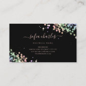 ホログラフィックグリッターダストブラックのきらめく洗浄 名刺 (裏面)