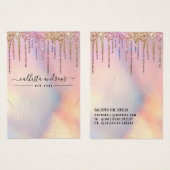 ホログラフィックグリッタードリップネックレスディスプレイカード (正面&裏面)