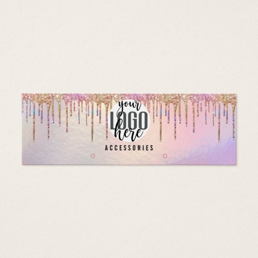 ホログラフィックグリッタードリップホップイヤリングロゴディスプレイ (正面)