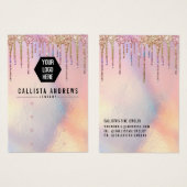 ホログラフィックグリッタードリップロゴイヤリングディスプレイカード (正面&裏面)