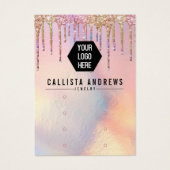 ホログラフィックグリッタードリップロゴイヤリングディスプレイカード (正面)