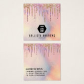 ホログラフィックグリッタードリップロゴイヤリングディスプレイカード (正面&裏面)