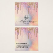 ホログラフィックグリッタードリップロゴイヤリングディスプレイ (正面&裏面)