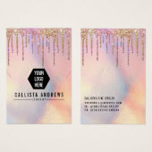 ホログラフィックグリッタードリップロゴネックレスディスプレイ (正面&裏面)