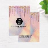 ホログラフィックグリッタードリップロゴネックレスディスプレイ (デスク)