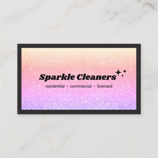 ホログラフィックグリッターハウス清掃サービス 名刺 (正面)