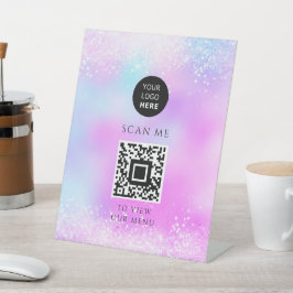 ホログラフィックグリッターパステルガーリー 台座サイン