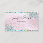 ホログラフィックグリッターピンクホイルパープルウォーター色 名刺 (裏面)