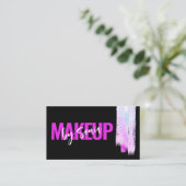 ホログラフィックグリッターブラシメイクアップアーティストブラック 名刺 (スタンド正面)