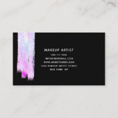 ホログラフィックグリッターブラシメイクアップアーティストブラック 名刺 (裏面)