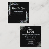 ホログラフィックグリッターブラック命令の使い方 スクエア名刺 (正面/裏面)