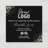 ホログラフィックグリッターブラック命令の使い方 スクエア名刺 (裏面)