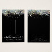 ホログラフィックグリッターヘアクリップジュエリー表示カード (正面&裏面)