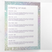 ホログラフィックグリッターベーカリー、ケータリングメニューパンフレット 三つ折りカード (内部最初)
