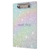 ホログラフィックグリッターベーカリー、スイーツパーソナライズされた クリップボード (左)