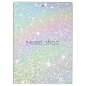 ホログラフィックグリッターベーカリー、スイーツパーソナライズされた クリップボード (裏面)