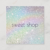ホログラフィックグリッターベーカリー、スイーツ スクエア名刺 (正面)