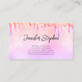 ホログラフィックグリッターポリッシュスプラッシュドリップス爪、 ネイルピンク 名刺 (裏面)