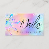 ホログラフィックグリッターポリッシュスプラッシュ爪、 ネイルQRコード 名刺 (正面)