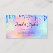 ホログラフィックグリッターポーランドスプラッシュドリップ爪、 ネイル 名刺 (裏面)