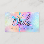 ホログラフィックグリッターポーランドスプラッシュドリップ爪、 ネイル 名刺 (正面)