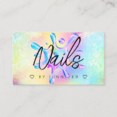 ホログラフィックグリッターポーランドスプラッシュドリップ爪、 ネイル 名刺 (正面)