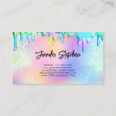 ホログラフィックグリッターポーランドスプラッシュドリップ爪、 ネイル 名刺 (裏面)