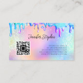 ホログラフィックグリッターポーランド爪、 ネイルQRコードロゴ 名刺 (裏面)