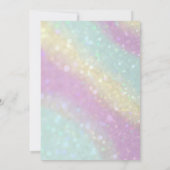 ホログラフィックグリッターマーメイドテールプールパーティー 招待状 (裏面)