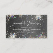 ホログラフィックグリッターメイクアップアーティスエレガントトブラック 名刺 (裏面)