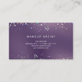 ホログラフィックグリッターメイクアップアーティストエレガントパープル 名刺 (裏面)