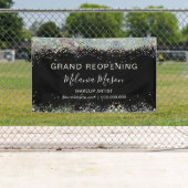 ホログラフィックグリッターメイクアップアーティストブラックエレガント 横断幕 (インサイチュ)