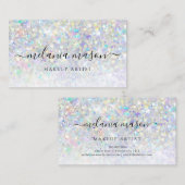 ホログラフィックグリッターメイクアップアーティスト美しい モダン 名刺 (正面/裏面)