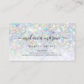 ホログラフィックグリッターメイクアップアーティスト美しい モダン 名刺 (裏面)