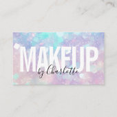 ホログラフィックグリッターメイクアップアーティストQRコード 名刺 (正面)