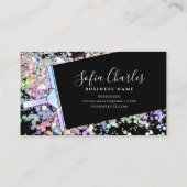 ホログラフィックグリッターメイドクリーニングハウスブラック 名刺 (裏面)