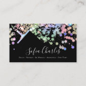 ホログラフィックグリッターメイドクリーニングハウスブラック 名刺 (正面)