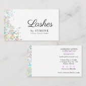 ホログラフィックグリッターラッシュテック睫毛サロン 名刺 (正面/裏面)