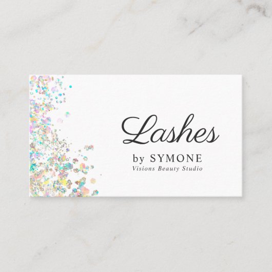 ホログラフィックグリッターラッシュテック睫毛サロン 名刺 (正面)