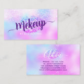 ホログラフィックグリッターリップパープルガーリー名刺 コーリングカード (正面/裏面)