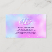 ホログラフィックグリッターリップパープルガーリー名刺 コーリングカード (裏面)